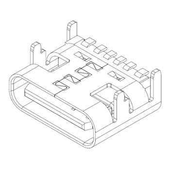 C型板上型连接器6PIN母座