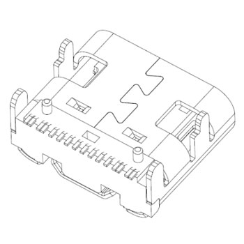 C型板上型连接器16PIN母座